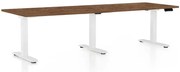 OfficeTech Long állítható magasságú asztal, 240 x 80 cm, fehér alap, silverjack tölgy
