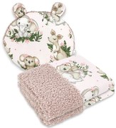 2 részes babakocsi szett fülekkel, pamut + Bárány 100x70 cm, Skippy - rózsaszín