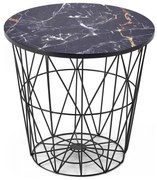 HARISSA konferenciás asztal 41x42 cm fekete/márvány dekor