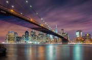 Fotográfia Brooklyn Bridge at Night, Michael Zheng