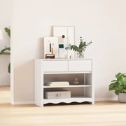 Konzolasztal "DRAMMEN" Fehér 89,5x37x73 cm Szilárd Fenyőfa