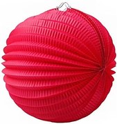 Lampion, kerek, 22 cm, piros (PT101801400715)