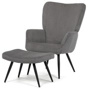 Pihenőfotel lábtartóval L7285 GREY6, szürke