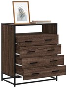 barna tölgy szerelt fa fiókos szekrény 70x41x83,5 cm