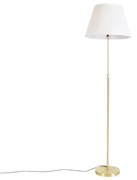 Állólámpa arany/réz színű, redőzött krémszínű árnyékolóval 45 cm - Parte