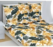 Bellatex Pamut ágynemét Palmalevelek arany, 140 x200 cm, 70 x 90 cm