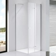 Stuxi Verona 100x100 cm szögletes csuklóajtós zuhanykabin, 6 mm vízlepergető üveggel, króm elemekkel