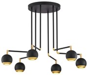 Jupiter 1987 - Csillár rúdon VILAR 6xGU10/10W/230V fekete/arany