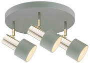 Argon 6007 - Spotlámpa DORIA 3xE27/15W/230V zöld/sárgaréz