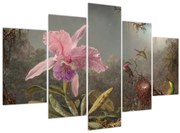 Kép - Martin Johnson Heade, Cattleya Orchid and Three Hummingbirds, reprodukciók (150x105 cm)