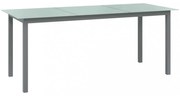 világosszürke alumínium és üveg kerti asztal 190 x 90 x 74 cm