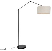 Állólámpa fekete világos szürke árnyékolóval, 50 cm állítható - Editor