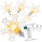 NEXOS Dekoratív világítás hópehely 20 LED meleg fehér 3 db