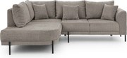 Szürkésbarna zsenília sarokkanapé (bal oldali-L alakú) Mauris – Ropez