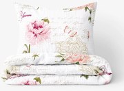 Goldea krepp ágyneműhuzat - pünkösdirózsa mintás 140 x 200 és 70 x 90 cm