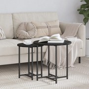 2 darabos oldalasztal fekete tölgy faforgácsból és fémből