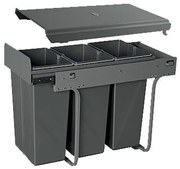 Hulladékgyűjtő GTV Practi Eco 300, szelektív, manuális működés, 300mm-es elembe, lágy záródás, 3x10l edénnyel, fedéllel