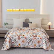 Ágytakaró FLORAL RIBBON, krémszínű Méret: 170 x 210 cm