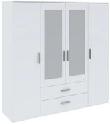 Gardróbszekrény Fehér Színben 4 Ajtóval és 2 Fiókkal. Tamina 200 cm.