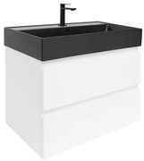 SAT B-Way Fürdőszobaszekrény mosdóval 79x50x45 cm fehér fényes BWAY280WU2B2B