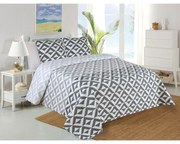 Fehér-szürke steppelt ágytakaró és párnahuzat szett 220x240 cm Casilla – My House