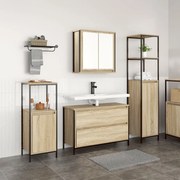 vidaXL Fürdőszoba bútor szett fiókkal 3 pcs Sonoma tölgy Faanyag