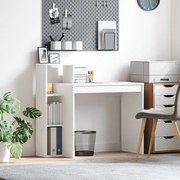 Asztal polcokkal tárolóval Fehér 100 x 40 x 90 cm Faanyag