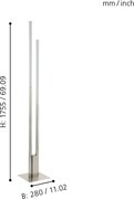 Eglo 55972 - LED RGBW fényerőszabályozható állólámpa FRAIOLI-C LED/34W/230V matt króm+távvezérlő