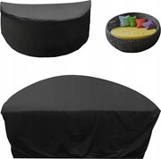 Kerti Bútor Huzat Félkör alakú Vízálló 170x72x80 cm Fekete
