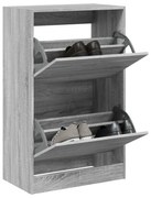 szürke sonoma színű szerelt fa cipőszekrény 60 x 34 x 96,5 cm