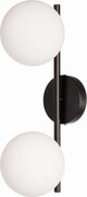 Fali lámpa Milano black dupla tejgömbök