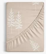 Goldea pamut körgumis lepedő - északi fenyők 80 x 160 cm