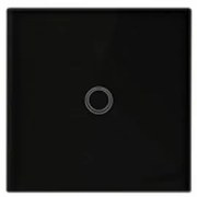 Fekete üveg 1 körös érintő villanykapcsoló