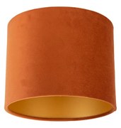 Szövet lámpaernyő narancssárga, arany belsővel 18/18/14