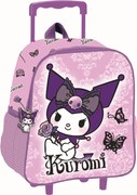 Hello Kitty Kuromi Purple gurulós ovis 3D hátizsák, táska 32 cm