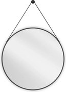 Mexen String fürdőszobai kerek tükör 70 cm, fekete keret - 9854-070-070-000-70