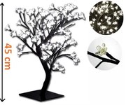 NEXOS Dekoratív fa virágokkal LED 45 cm hideg fehér