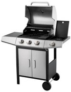 Fieldmann - Gáz grill 4x égő matt króm/fekete