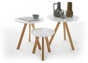 Sinio Három darabos dohányzóasztal szett matt fehér színben MDF asztallappal