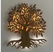 Li-Go 23673/DUB2 - LED fali dekoráció LED/10W/5V 20000 mAh 45x55 cm tölgy + távirányító