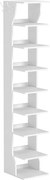 Keskeny cipőtartó, 9 szintes, 30 x 26,4 x 147 cm, matt fehér