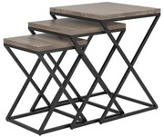 Eglo 424783 - 3 darabos CLONMANY oldalsó asztal szett, barna/fekete