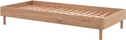Natúr színű tölgyfa egyszemélyes ágy ágytámla nélkül, ágyráccsal 90x200 cm Forrest – Vipack