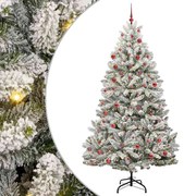 Mű karácsonyfa 300 LED-del Zöld és Fehér 210 cm PVC és fém