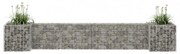 H alakú acéldrót virágtartó gabion 260 x 40 x 40 cm