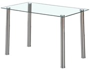 Berna 120 cm szögletes üveg étkezőasztal transparent