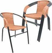 Kerti szék szett egymásra rakható szürke-natúr 4 db