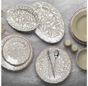 29 darabos porcelán étkészlet, barna/zöld