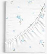 Goldea pamut gumis lepedő - nefelejcsek 180 x 200 cm