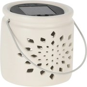 Darena napelemes lámpa szürke, 9,2 x 9 x 11 cm, porcelán